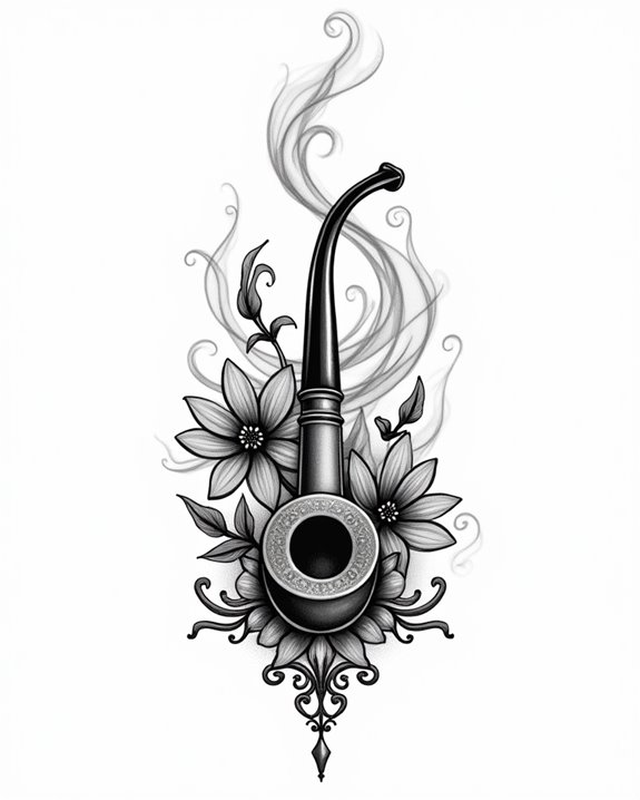intricate engraved pipe decoration