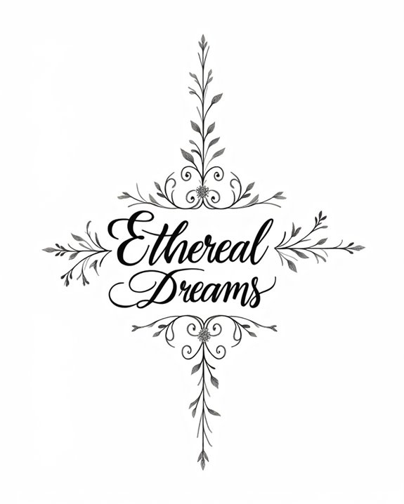 intricate fine line typography