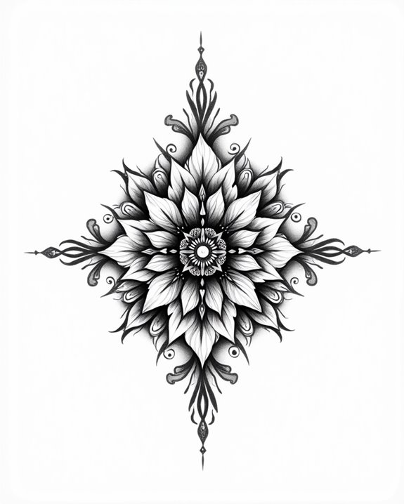 intricate floral symmetry symbolism