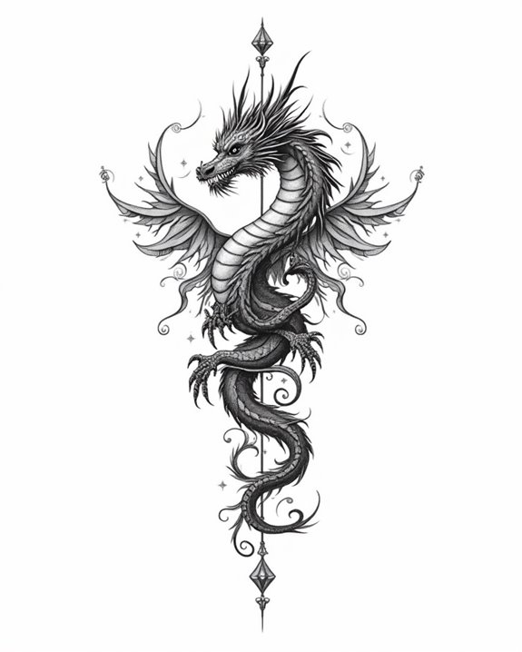 intricate magical tattoo blueprint