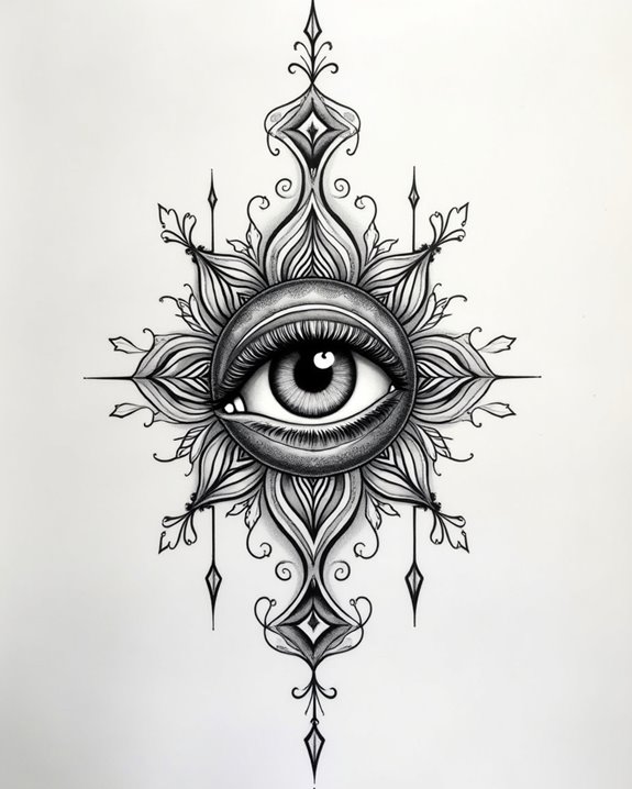intricate mandala eye tattoos