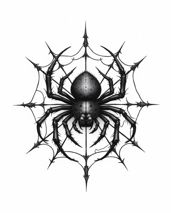 intricate miniature spider tattoo