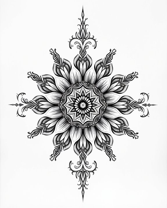 intricate monochrome mandala designs