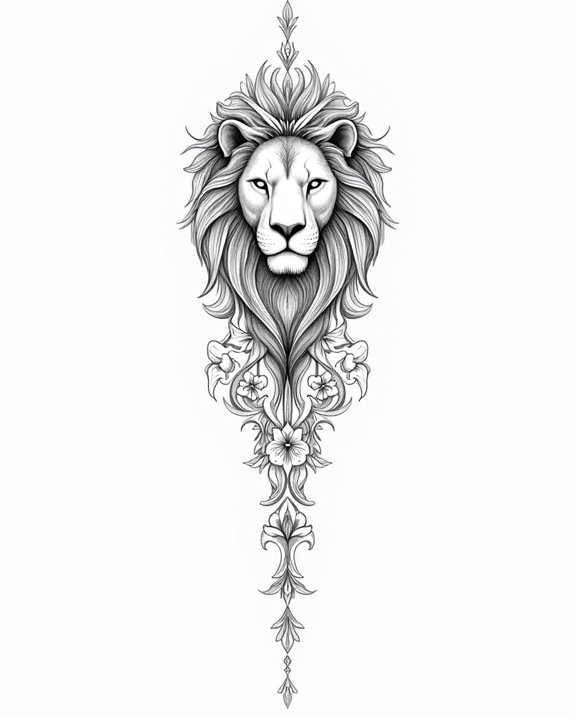 intricate small lion emblem