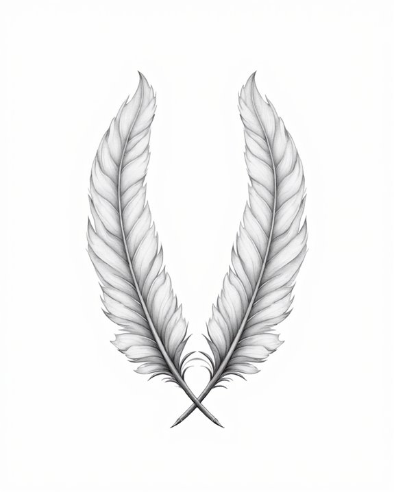 intricate symbolic feather tattoos