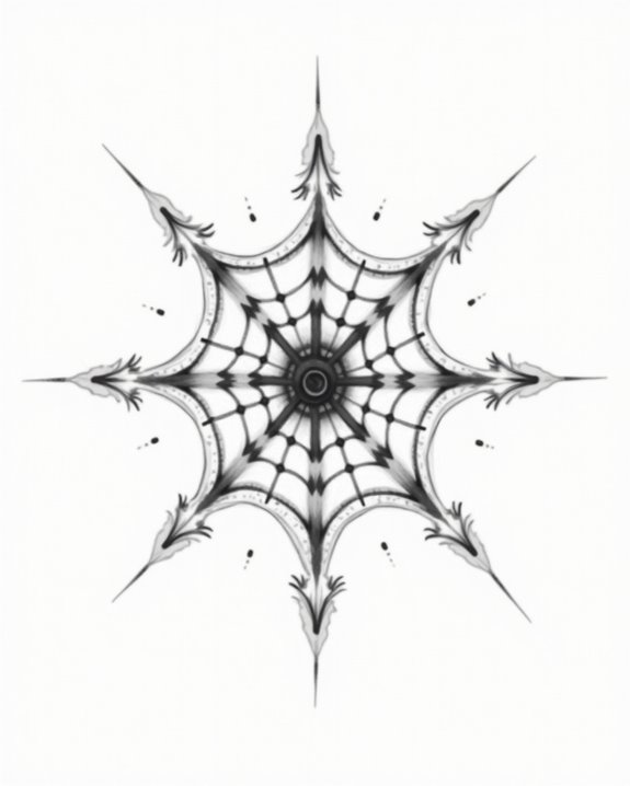 intricate symbolic web artwork