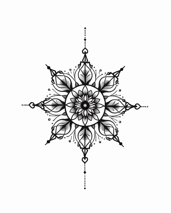 intricate symmetrical tattoo designs