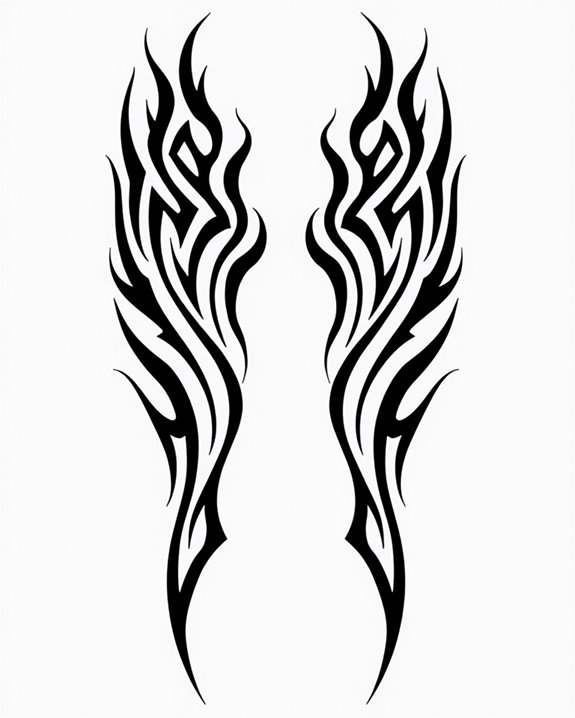 intricate symmetrical tribal designs