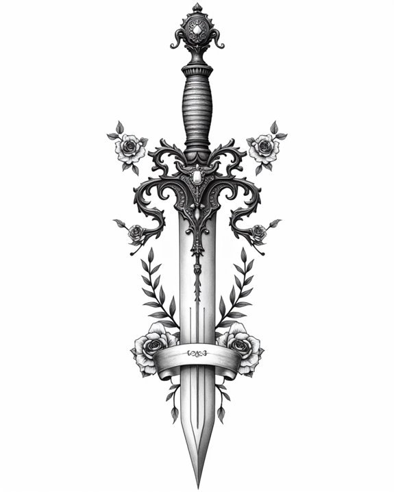 intricate victorian dagger filigree