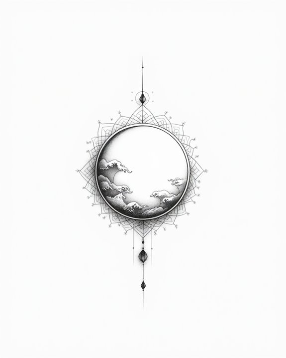 intricate zen enso tattoo