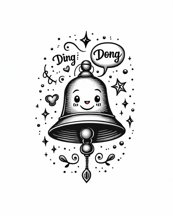 joyful bell with speech bubble