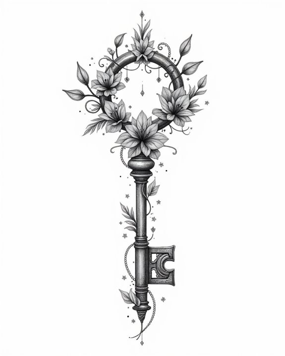 keys merge with nature symbols