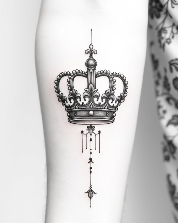 lace embellished regal crown