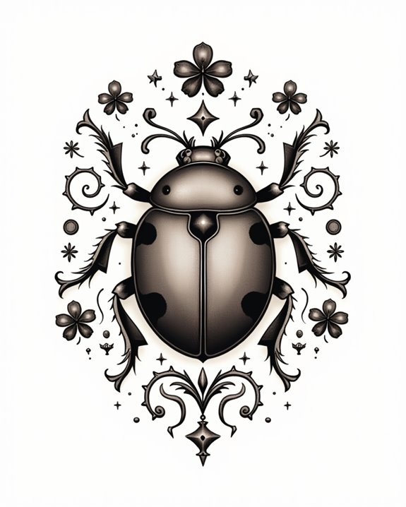 ladybug tattoos symbolize luck
