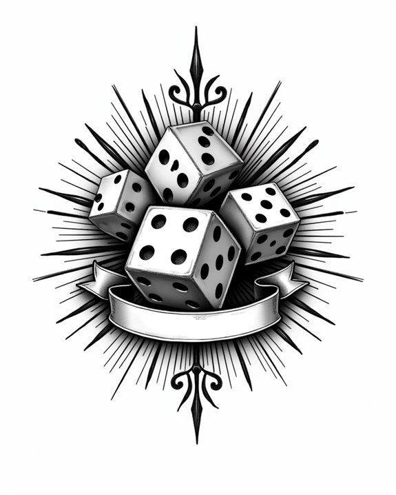 lifelike beveled dice illusion