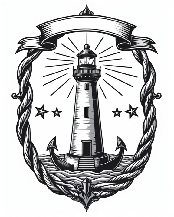 lighthouse anchor rope symbol