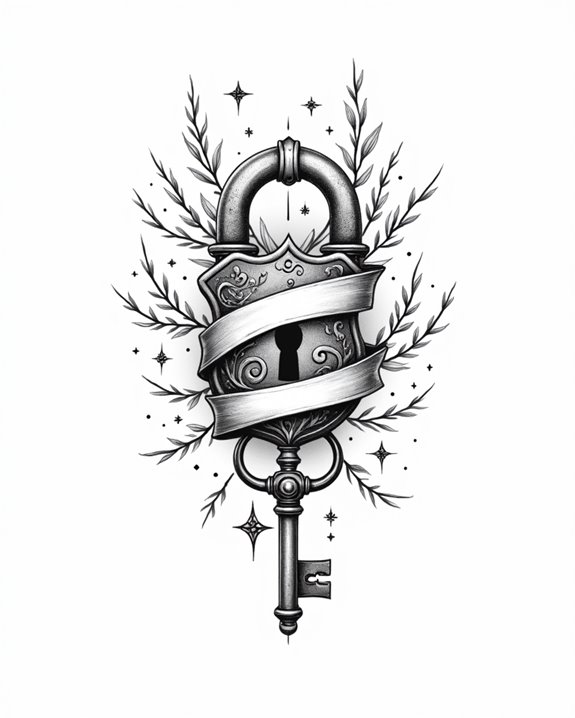 lock in banner tattoo