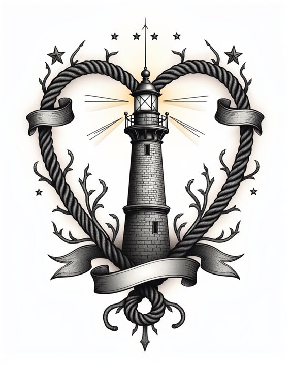 love guiding lighthouse with rope