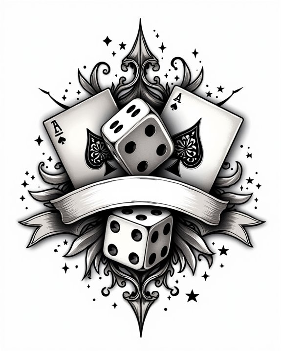 luck risk and casino symbols