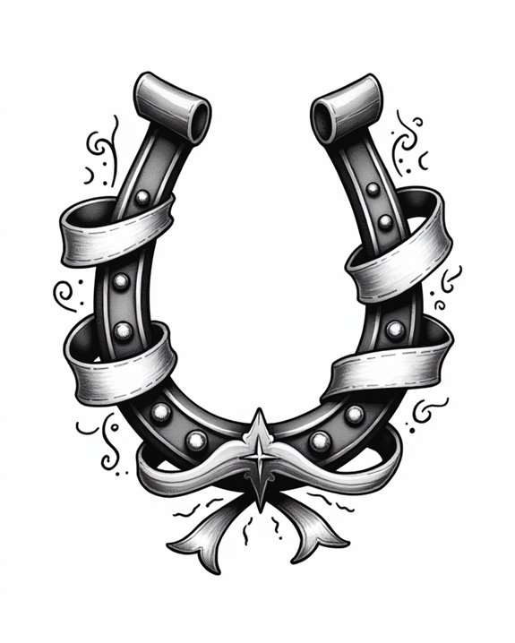 lucky nail adorned horseshoes