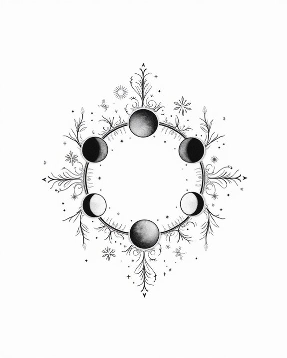 lunar cycle tattoo design