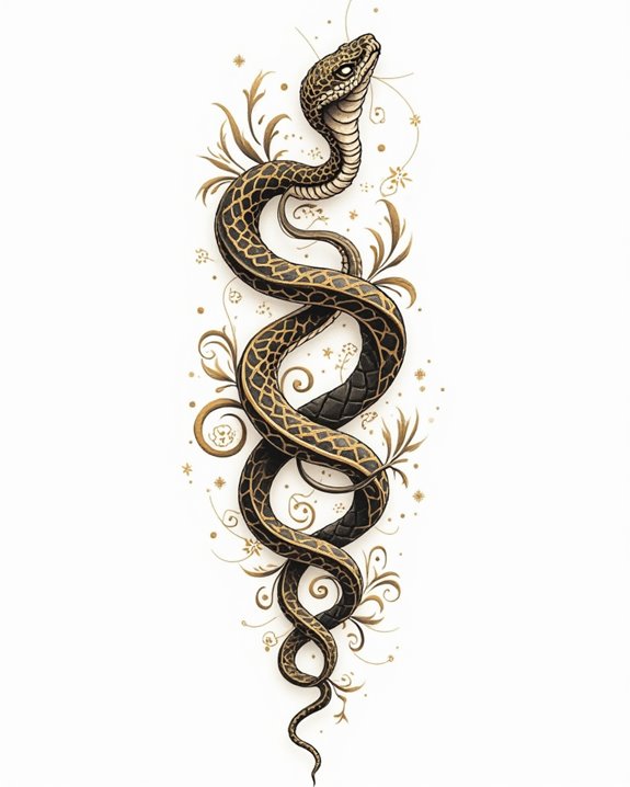 luxury snake tattoo accents