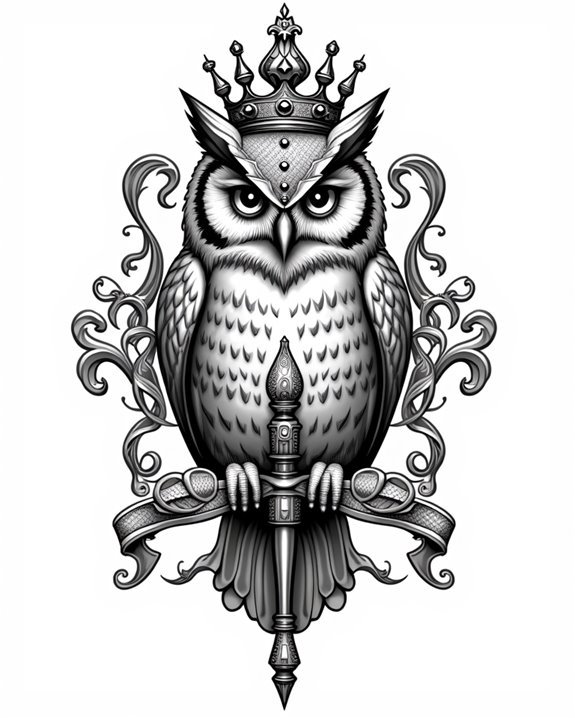 majestic owl crown scepter