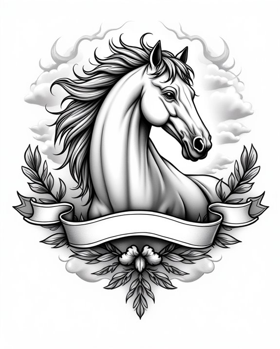 majestic stallion among clouds