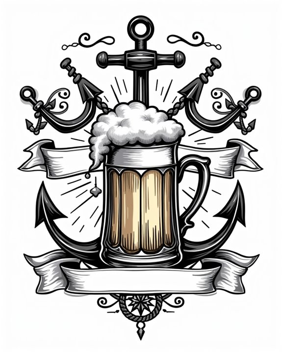 maritime beer adventure symbols