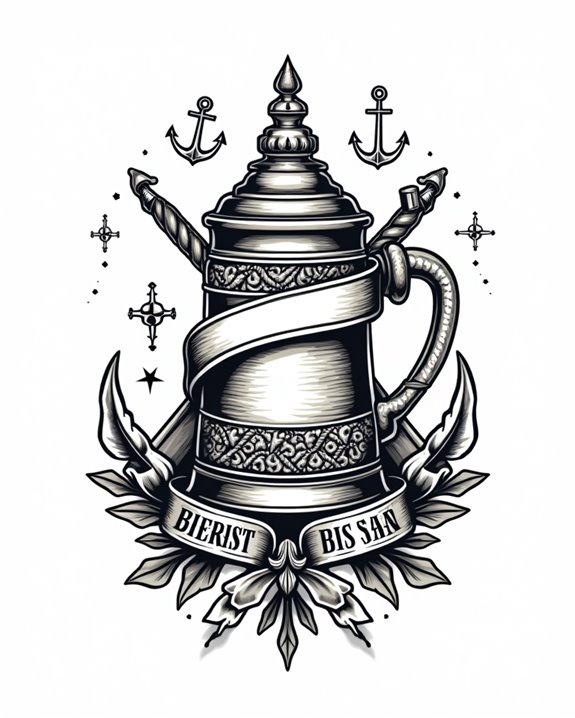 maritime beer tattoo logo