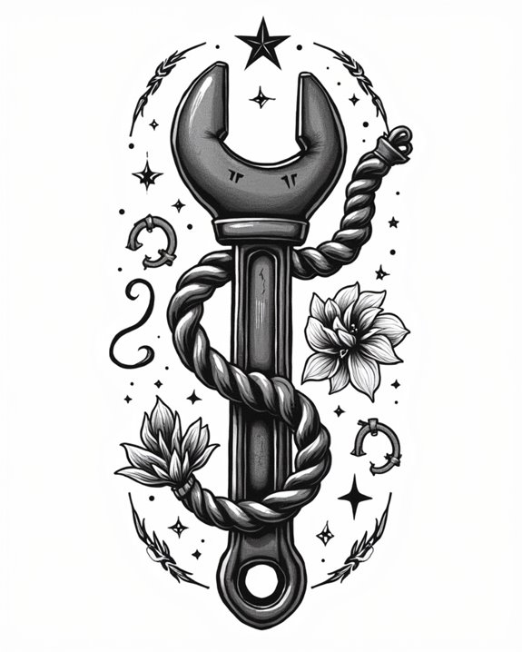 maritime inspired mechanic tattoo artwork