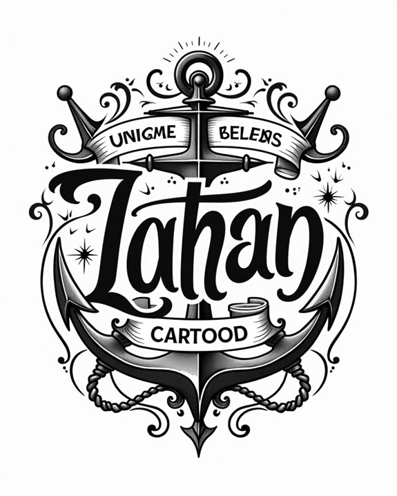 maritime tattoos with lettering