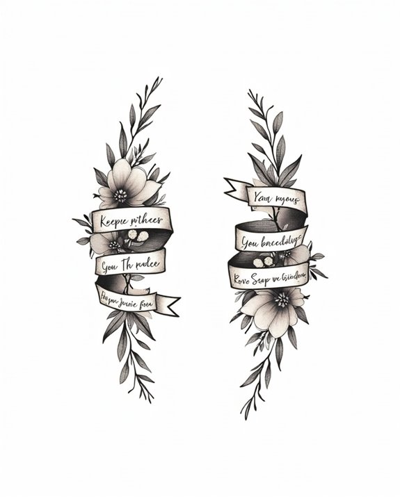 matching quote tattoos connection