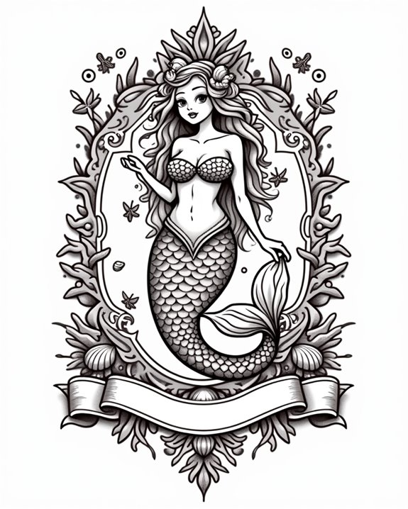 mermaid with seashells charm