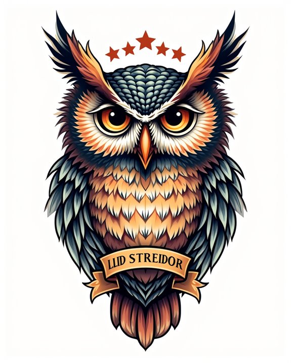 mini vintage owl art