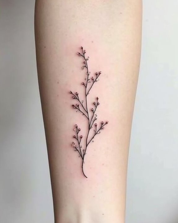 miniature botanical tattoo art