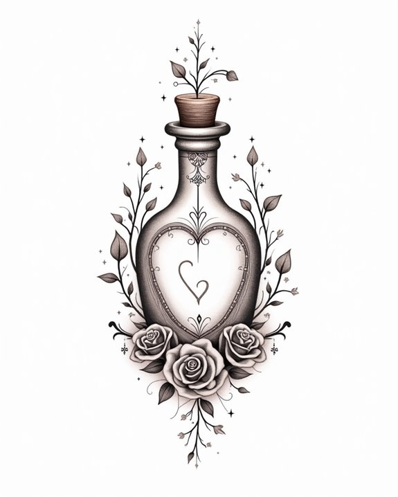 miniature love potion tattoos