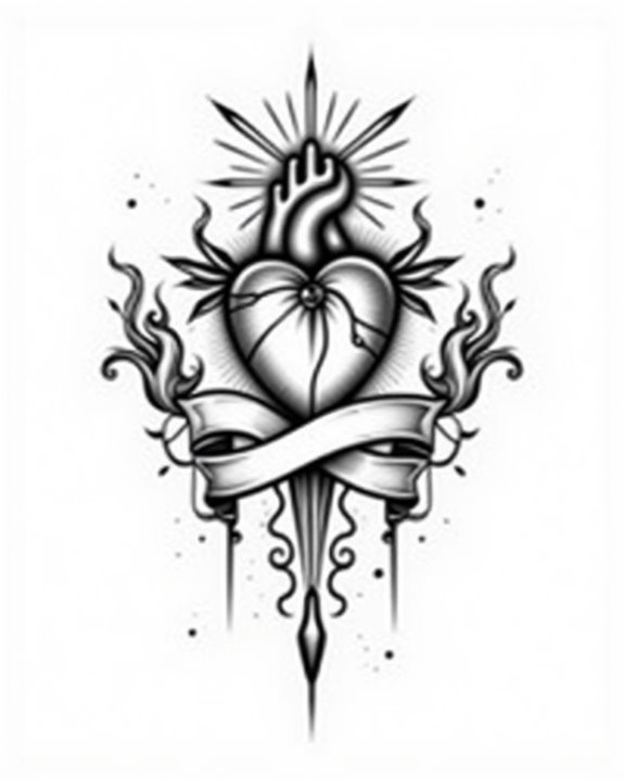 minimal sacred heart symbol