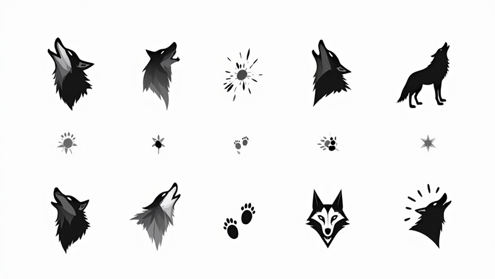 minimal wolf tattoo designs