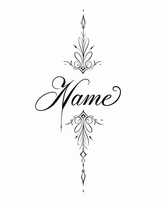 minimalist black ink name tattoo