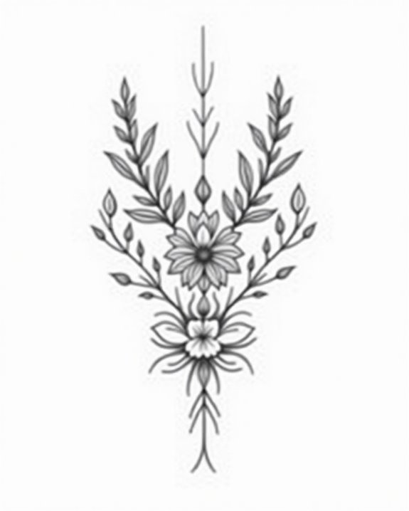 minimalist botanical tattoo artistry