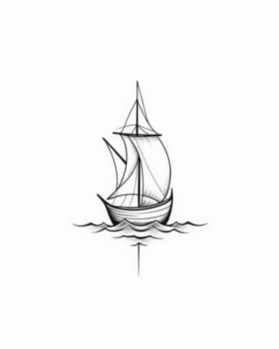 minimalist compass nautical symbol