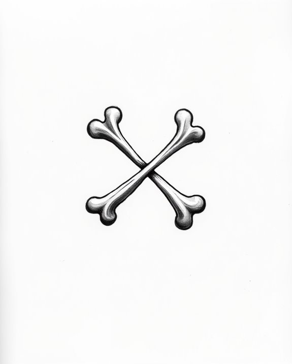 minimalist crossed bones tattoo