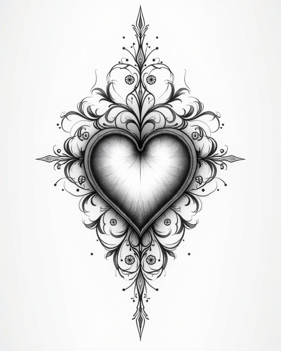 minimalist dot shaded heart