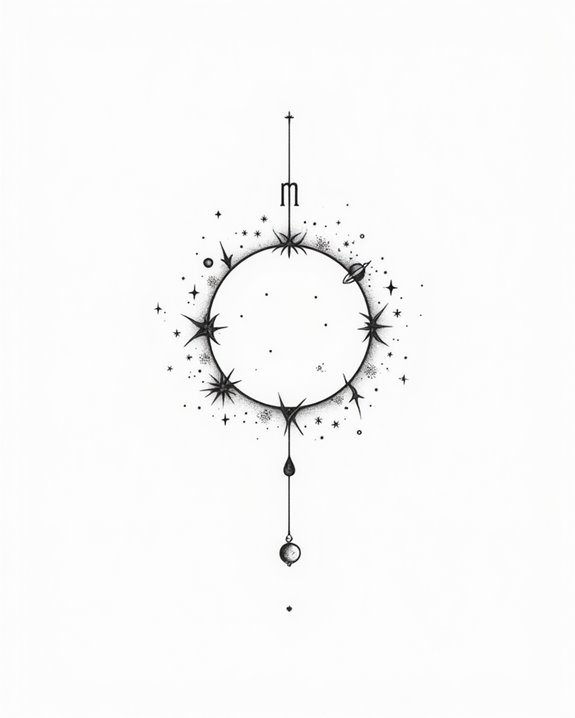 minimalist encircling zodiac symbol