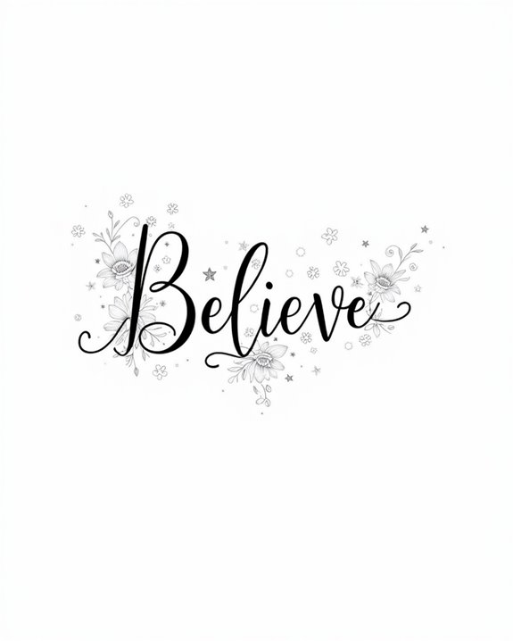 minimalist faith script tattoos