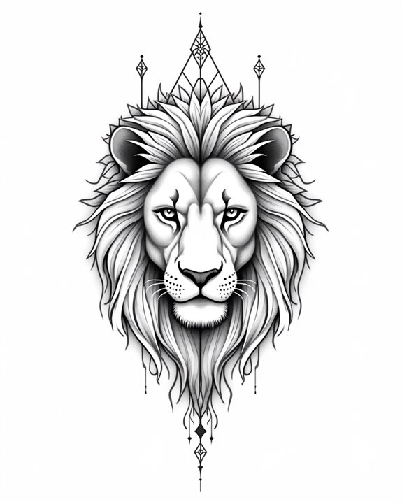 minimalist fierce lioness portrait