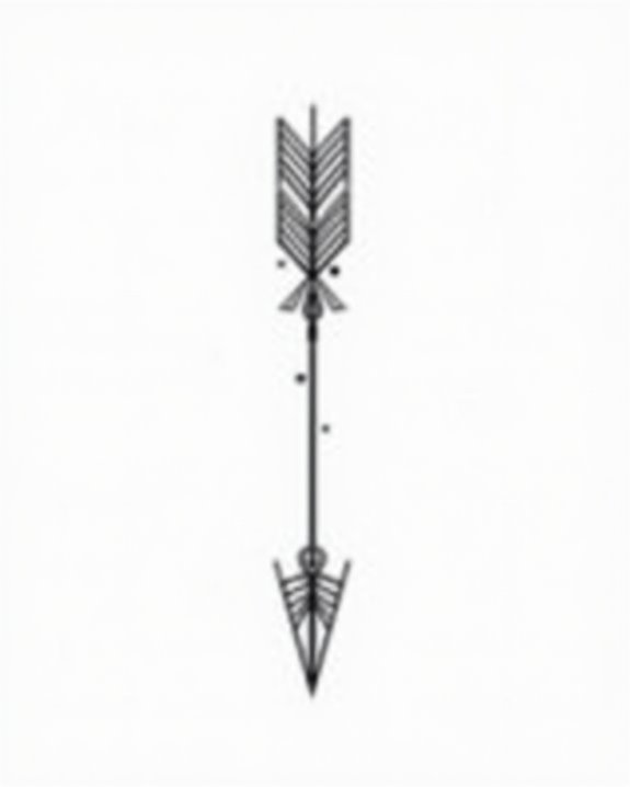 minimalist geometric arrow tattoo