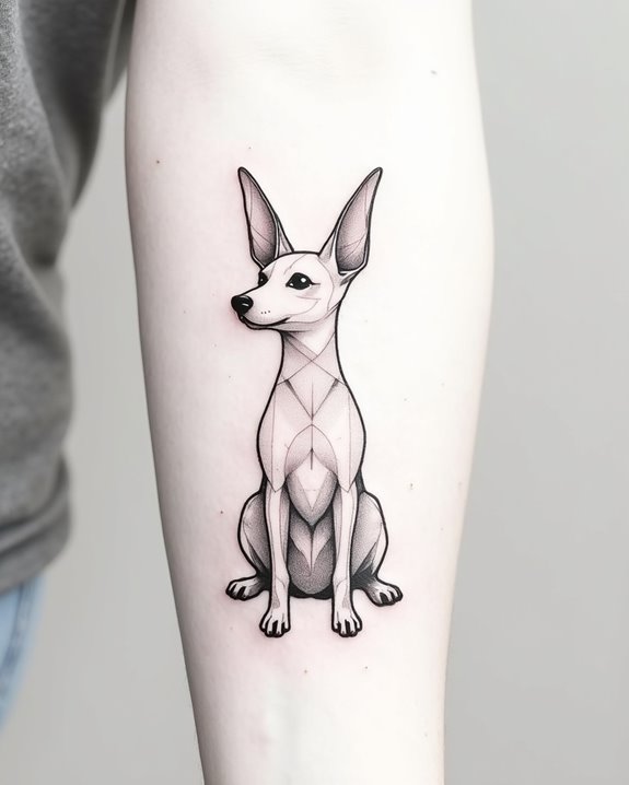 minimalist geometric dog silhouette