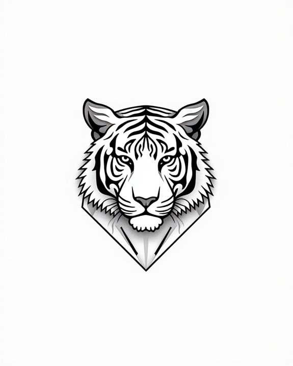 minimalist geometric tiger art